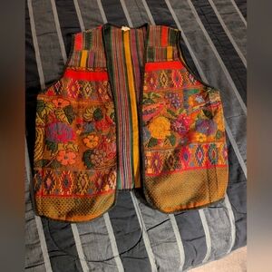 Vintage Embroidered Vest Handmade in Guatemala